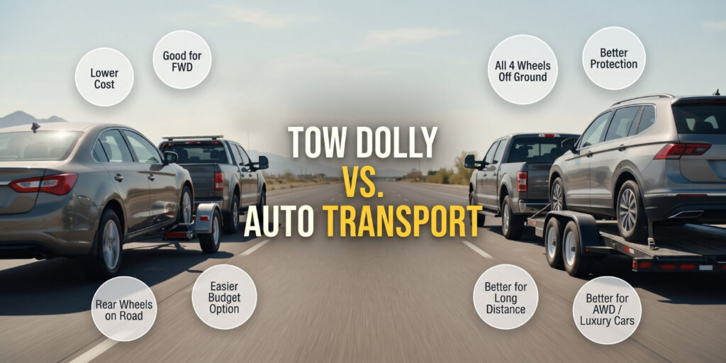 tow dolly vs auto transport